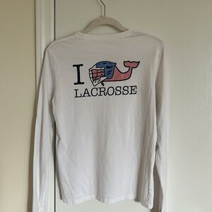 Vineyard Vines Lacrosse Whale Long Sleeves Pocket Tee Shirt Extra Large XL